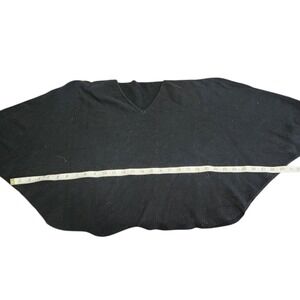 Kerisma V Neck‎ Poncho Sweater One Size Black Knit Pullover Lightweight